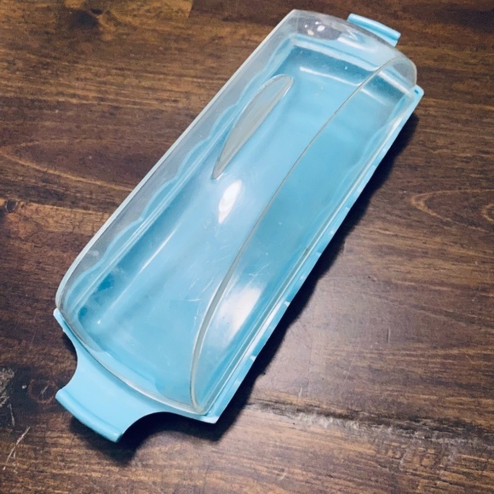 Aqua Blisscraft of Hollywood Teal Butter Dish